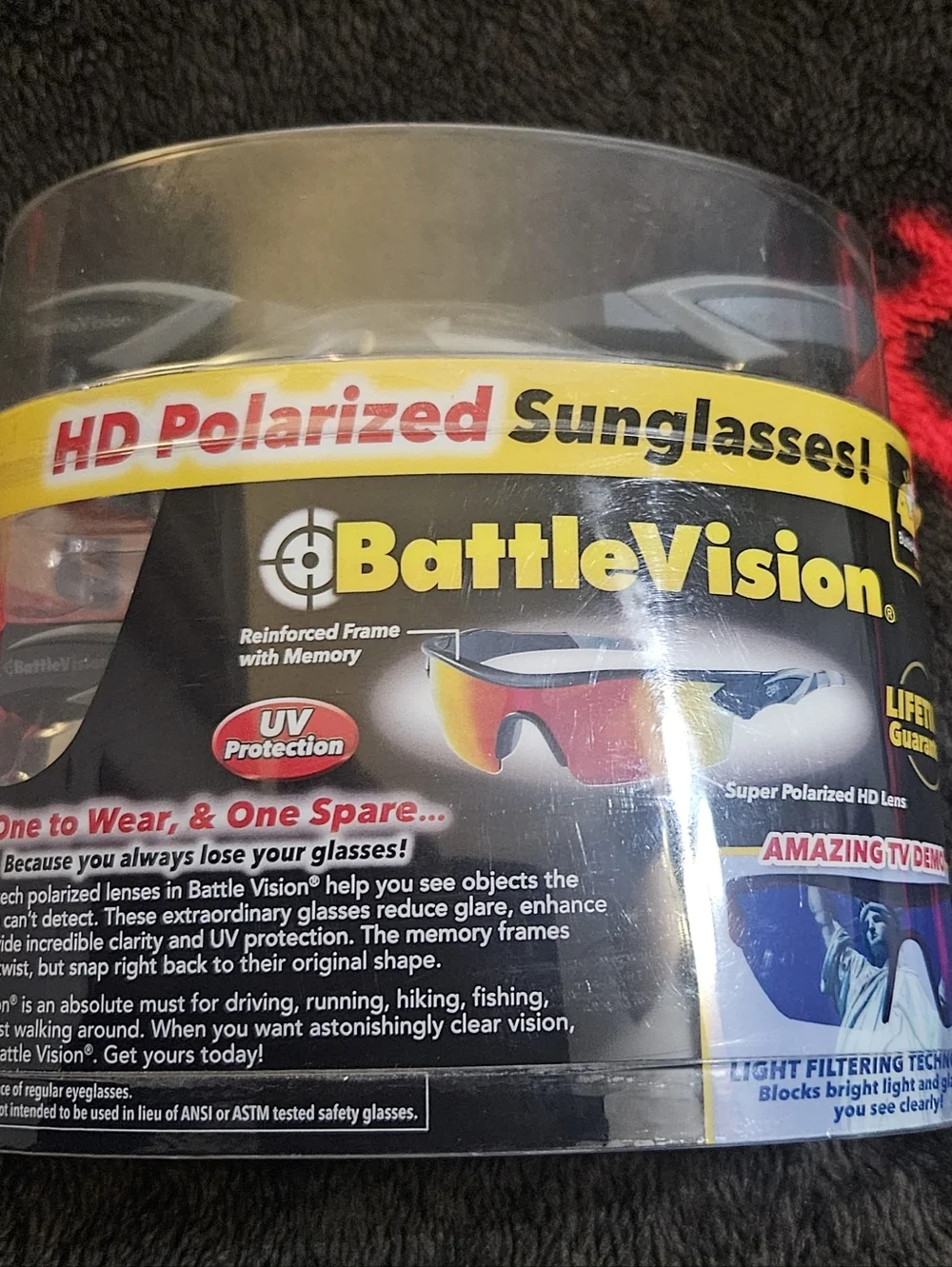 BattleVision Sunglasses As Seen on TV HD Polarized 2 Pairs, Eliminates Glare, Op